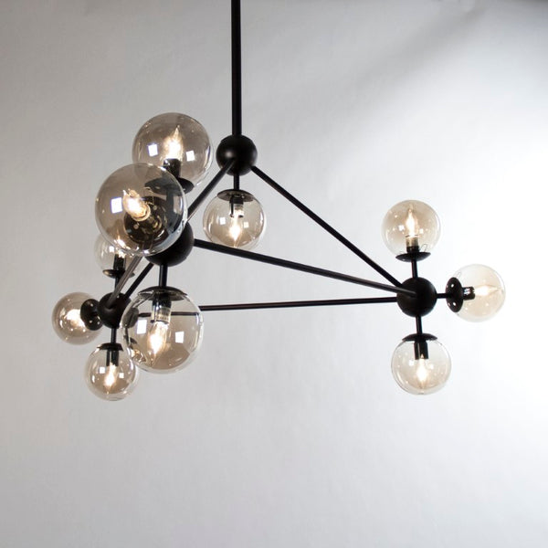 Zentique Cora Modern Hanging Light Pendant with Metal Frame & Glass Shade — Minimalist Dining Room Accent SG100-10