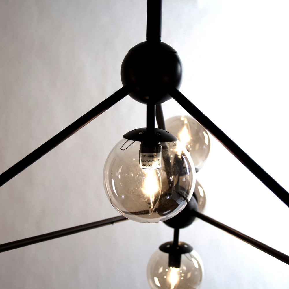 Zentique Cora Hanging Light - Modern Elegance Meets Vintage Charm In Antique Black Finish For Stunning Spaces Antique Black,Smoked Glass Metal,Glass Sg100-10