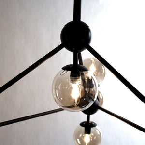 Zentique Cora Modern Hanging Light Pendant with Metal Frame & Glass Shade — Minimalist Dining Room Accent SG100-10