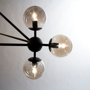 Zentique Cora Modern Hanging Light Pendant with Metal Frame & Glass Shade — Minimalist Dining Room Accent SG100-10
