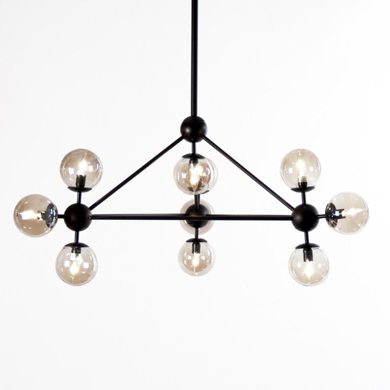 Zentique Cora Modern Hanging Light Pendant with Metal Frame & Glass Shade — Minimalist Dining Room Accent SG100-10