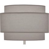 Robert Abbey Decker Table Lamp Polished Nickel Finish Smoke Gray Fabric