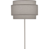 Robert Abbey Decker Floor Lamp Polished Nickel Finish Smoke Gray Fabric Shade