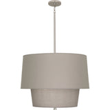 Robert Abbey Decker Pendant Polished Nickel Finish Smoke Gray Fabric