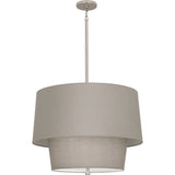 Robert Abbey Decker Pendant Polished Nickel Finish Smoke Gray Fabric