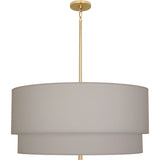 Robert Abbey Decker Pendant Modern Brass Finish Smoke Gray Fabric