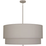 Robert Abbey Decker Pendant Polished Nickel Finish Smoke Gray Fabric