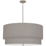 Robert Abbey Decker Pendant Polished Nickel Finish Smoke Gray Fabric