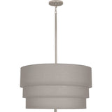 Robert Abbey Decker Pendant Polished Nickel Finish Smoke Gray Fabric