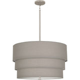 Robert Abbey Decker Pendant Polished Nickel Finish Smoke Gray Fabric