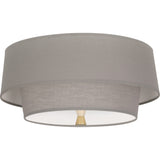 Robert Abbey Decker Flushmount Modern Brass Finish Smoke Gray Fabric