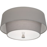 Robert Abbey Decker Flushmount Polished Nickel Finish Smoke Gray Fabric