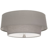 Robert Abbey Decker Flushmount Polished Nickel Finish Smoke Gray Fabric