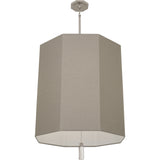 Robert Abbey Kate Pendant Modern Brass Finish w/ Clear Crystal Accent Smoke Gray Fabric