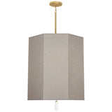 Robert Abbey Kate Pendant Modern Brass Finish w/ Clear Crystal Accent Smoke Gray Fabric