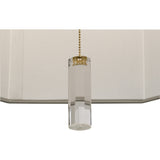 Robert Abbey Kate Pendant Polished Nickel Finish w/ Clear Crystal Accent Smoke Gray Fabric