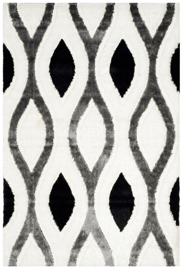 Safavieh Shag Exquisite Ivory And Grey Geometric Rug - Elevate Your Home Decor With Luxury And Style Ivory ,Grey Polypropylene Sg365-1280-27