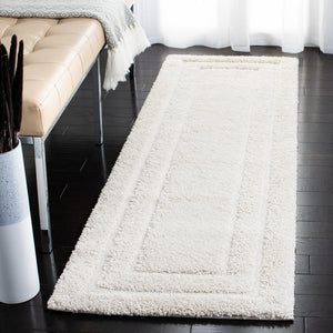 Safavieh Florida Plush Shag Runner Cream — 1 1/8" High-Pile, Stain-Resistant Polypropylene For Hallways 2'-3" x 17'-0" SG454-1111-217
