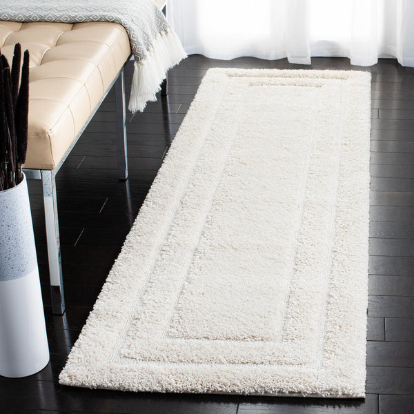 Safavieh Florida Plush Shag Rug Cream — Power-Loomed Turkey, Deep Pile Texture, Durable Easy-Care Luxury 6'-0" x 8'-0" SG454-1111-68