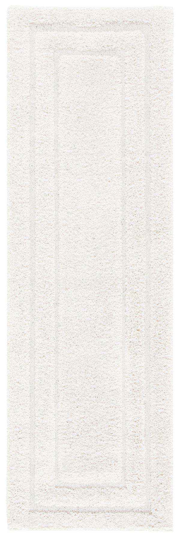 Safavieh Florida Plush Shag Runner Cream — 1 1/8" High-Pile, Stain-Resistant Polypropylene For Hallways 2'-3" x 17'-0" SG454-1111-217