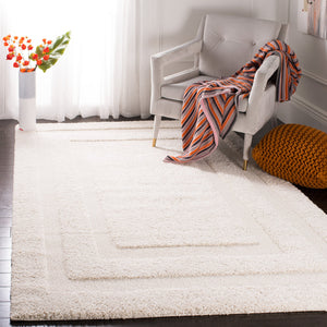 Safavieh Florida Plush Shag Runner Cream — 1 1/8" High-Pile, Stain-Resistant Polypropylene For Hallways 2'-3" x 17'-0" SG454-1111-217