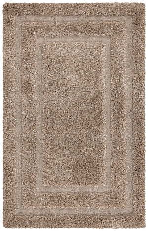 Safavieh Florida Plush 3X3 Square Shag Rug With Subtle Geometric Pattern, Stain-Resistant Comfort For Small Spaces 3'-0" x 3'-0" BEIGE / BEIGE SG454-1313-3SQ