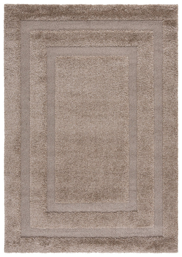 Safavieh Florida Plush 3X3 Square Shag Rug With Subtle Geometric Pattern, Stain-Resistant Comfort For Small Spaces 3'-0" x 3'-0" BEIGE / BEIGE SG454-1313-3SQ