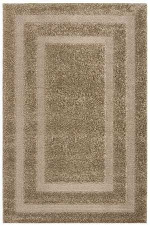 Safavieh Florida Plush 3X3 Square Shag Rug With Subtle Geometric Pattern, Stain-Resistant Comfort For Small Spaces 3'-0" x 3'-0" BEIGE / BEIGE SG454-1313-3SQ