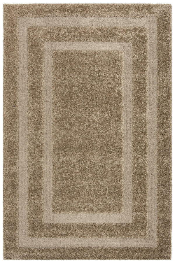Safavieh Florida Plush 3X3 Square Shag Rug With Subtle Geometric Pattern, Stain-Resistant Comfort For Small Spaces 3'-0" x 3'-0" BEIGE / BEIGE SG454-1313-3SQ