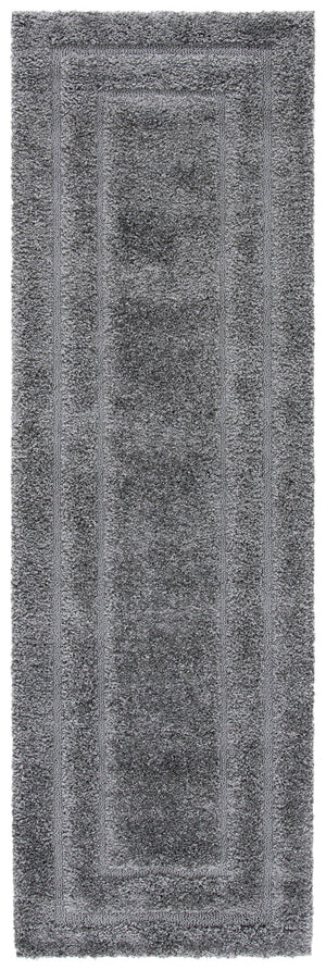 Safavieh Florida Plush 3X3 Square Shag Rug With Subtle Geometric Pattern, Stain-Resistant Comfort For Small Spaces 3'-0" x 3'-0" GREY / GREY SG454-8080-3SQ