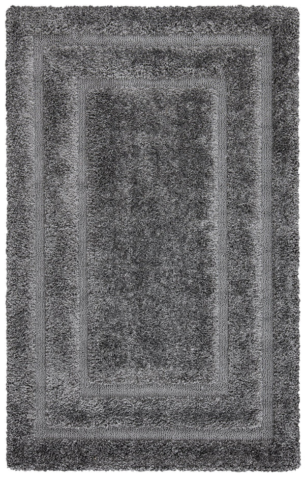 Safavieh Florida Plush 3X3 Square Shag Rug With Subtle Geometric Pattern, Stain-Resistant Comfort For Small Spaces 3'-0" x 3'-0" GREY / GREY SG454-8080-3SQ