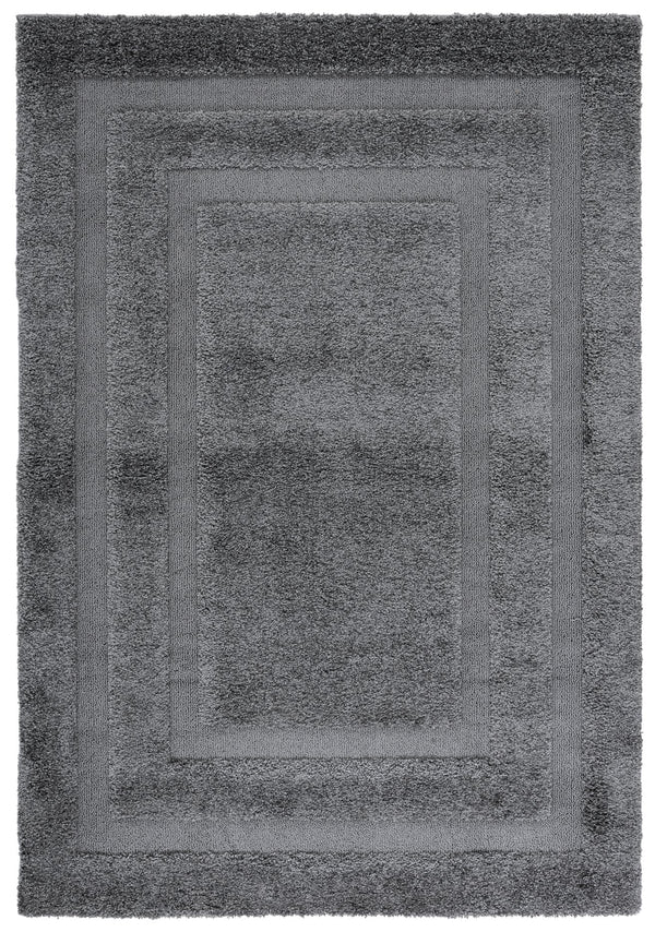 Safavieh Florida Plush 3X3 Square Shag Rug With Subtle Geometric Pattern, Stain-Resistant Comfort For Small Spaces 3'-0" x 3'-0" GREY / GREY SG454-8080-3SQ