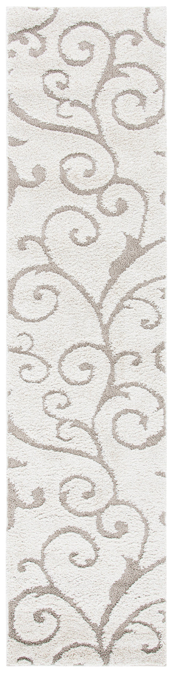 Safavieh Florida Turkish Shag Runner Ivory Beige Flokati-Style Pile Plush Hallway Entryway Rug 11Ft 2'-3" x 7'-0" SG455-13LT-27