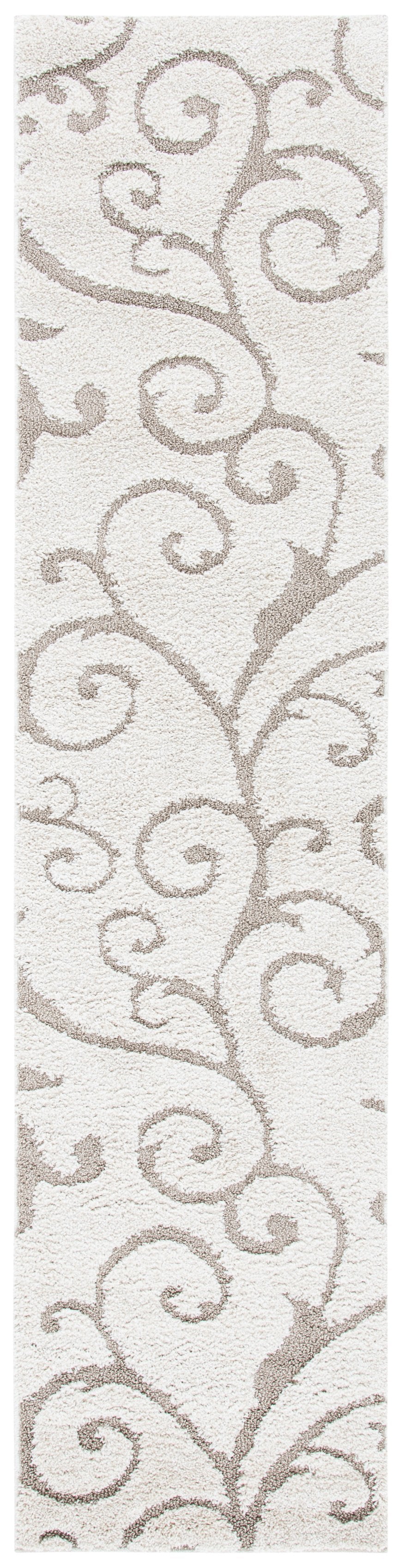 Safavieh Florida Shag Square Rug In Ivory Beige — Plush 3/4" Power-Loomed Pile, Stain-Resistant Comfort 4'-0" x 4'-0" SG455-13LT-4SQ