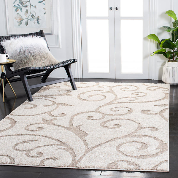 Safavieh Florida Turkish Shag Runner Ivory Beige Flokati-Style Pile Plush Hallway Entryway Rug 11Ft 2'-3" x 7'-0" SG455-13LT-27