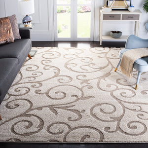 Safavieh Florida Turkish Shag Runner Ivory Beige Flokati-Style Pile Plush Hallway Entryway Rug 11Ft 2'-3" x 7'-0" SG455-13LT-27