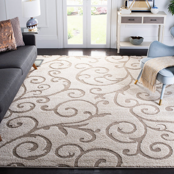 Safavieh Florida Turkish Shag Runner Ivory Beige Flokati-Style Pile Plush Hallway Entryway Rug 11Ft 2'-3" x 7'-0" SG455-13LT-27