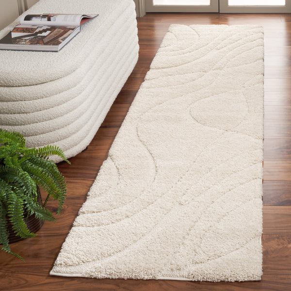 Safavieh Florida Plush Modern Area Rug 6X8 | High-Pile 1-1/8" Comfort, Power-Loomed Turkey Durability, Stain-Resistant 6'-0" x 8'-0" CREME / CREME SG471-1111-68