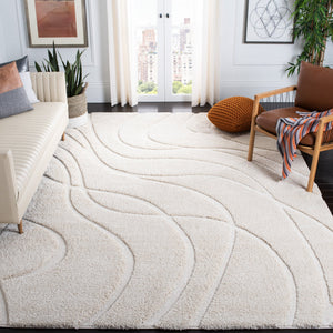Safavieh Florida Plush Modern Area Rug 6X8 | High-Pile 1-1/8" Comfort, Power-Loomed Turkey Durability, Stain-Resistant 6'-0" x 8'-0" CREME / CREME SG471-1111-68