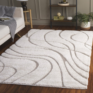 Safavieh Florida Plush Modern Area Rug 6X8 | High-Pile 1-1/8" Comfort, Power-Loomed Turkey Durability, Stain-Resistant 6'-0" x 8'-0" CREAM / BEIGE SG471-1113-68