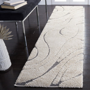 Safavieh Florida Plush Modern Area Rug 6X8 | High-Pile 1-1/8" Comfort, Power-Loomed Turkey Durability, Stain-Resistant 6'-0" x 8'-0" CREAM / GREY SG471-1180-68