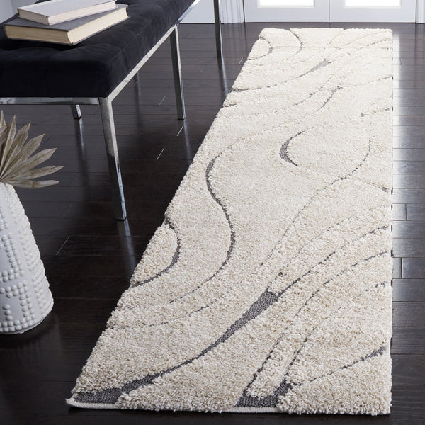 Safavieh Florida Plush Modern Area Rug 6X8 | High-Pile 1-1/8" Comfort, Power-Loomed Turkey Durability, Stain-Resistant 6'-0" x 8'-0" CREAM / GREY SG471-1180-68