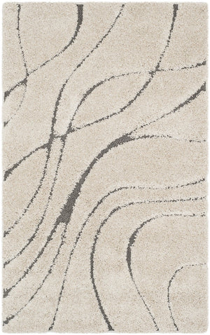 Safavieh Florida Plush Oval Area Rug 6X8 1-1/8" Pile Power-Loomed Polypropylene Stain-Resistant Turkish Craftsmanship 6'-0" x 8'-0" CREAM / GREY SG471-1180-68OV