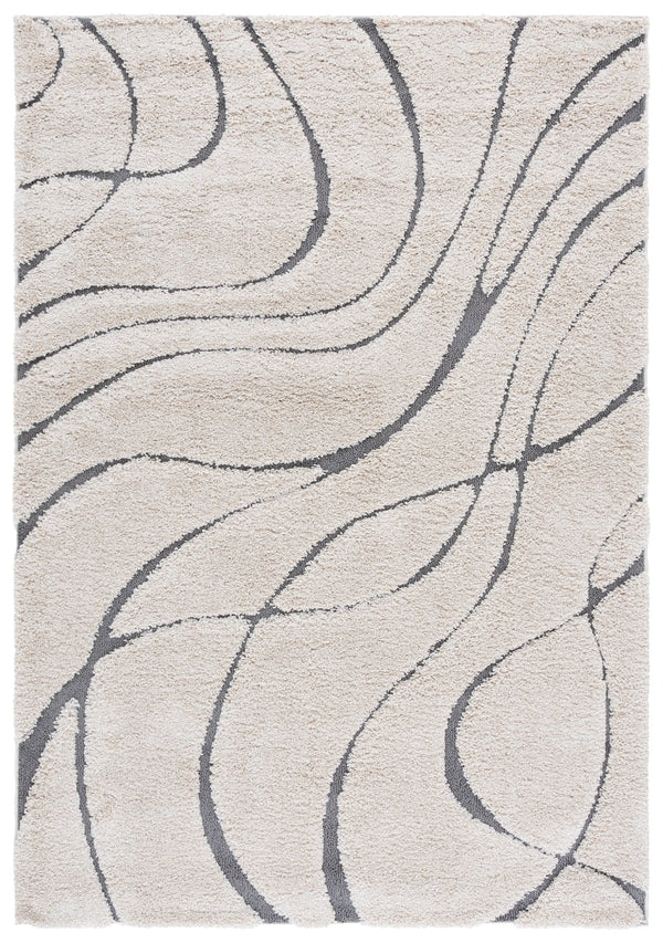 Safavieh Florida Plush Modern Area Rug 6X8 | High-Pile 1-1/8" Comfort, Power-Loomed Turkey Durability, Stain-Resistant 6'-0" x 8'-0" CREAM / GREY SG471-1180-68
