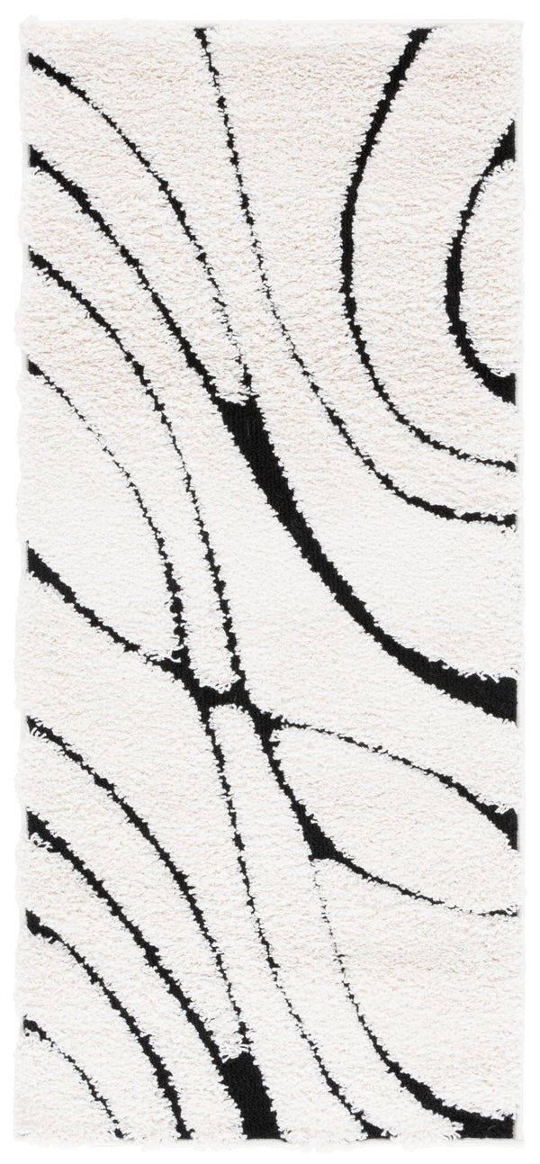 Safavieh Florida Plush Round Shag Rug – Abstract Flowing Lines, Deep Pile Comfort, Durable Power-Loomed Design 8'-0" x 8'-0" SG471-1290-8R