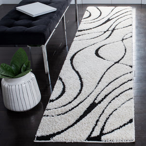 Safavieh Florida Plush Round Shag Rug – Abstract Flowing Lines, Deep Pile Comfort, Durable Power-Loomed Design 8'-0" x 8'-0" SG471-1290-8R