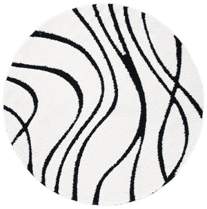 Safavieh Florida Plush Round Shag Rug – Abstract Flowing Lines, Deep Pile Comfort, Durable Power-Loomed Design 8'-0" x 8'-0" SG471-1290-8R