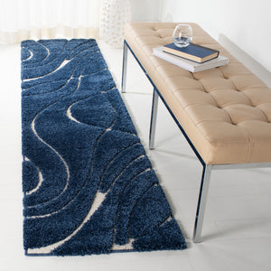 Safavieh Florida Plush Round Shag Rug – Abstract Flowing Lines, Deep Pile Comfort, Durable Power-Loomed Design 4'-0" x 4'-0" SG471-6512-4R
