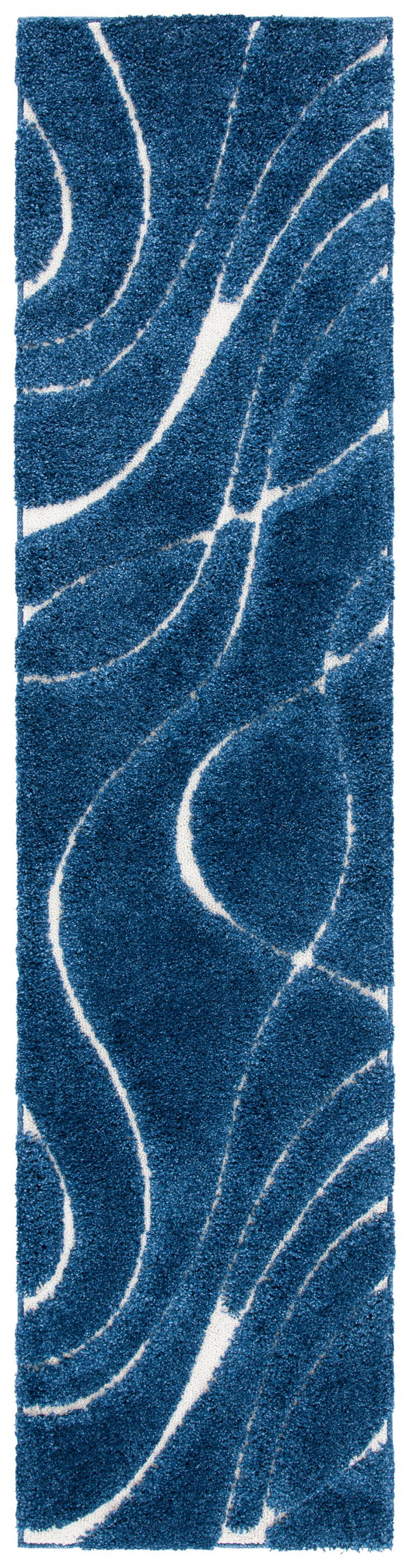 Safavieh Florida Plush Round Shag Rug – Abstract Flowing Lines, Deep Pile Comfort, Durable Power-Loomed Design 4'-0" x 4'-0" SG471-6512-4R