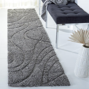 Safavieh Florida Plush Oval Area Rug 6X8 1-1/8" Pile Power-Loomed Polypropylene Stain-Resistant Turkish Craftsmanship 6'-0" x 8'-0" GREY / GREY SG471-8080-68OV